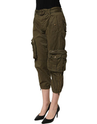 Dolce & Gabbana Dolce & Gabbana Olive Green High Waist Cargo Trouser Women's Pants