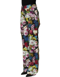 Dolce & Gabbana Dolce & Gabbana Multicolor Floral High Waist Wide Leg Women's Pants
