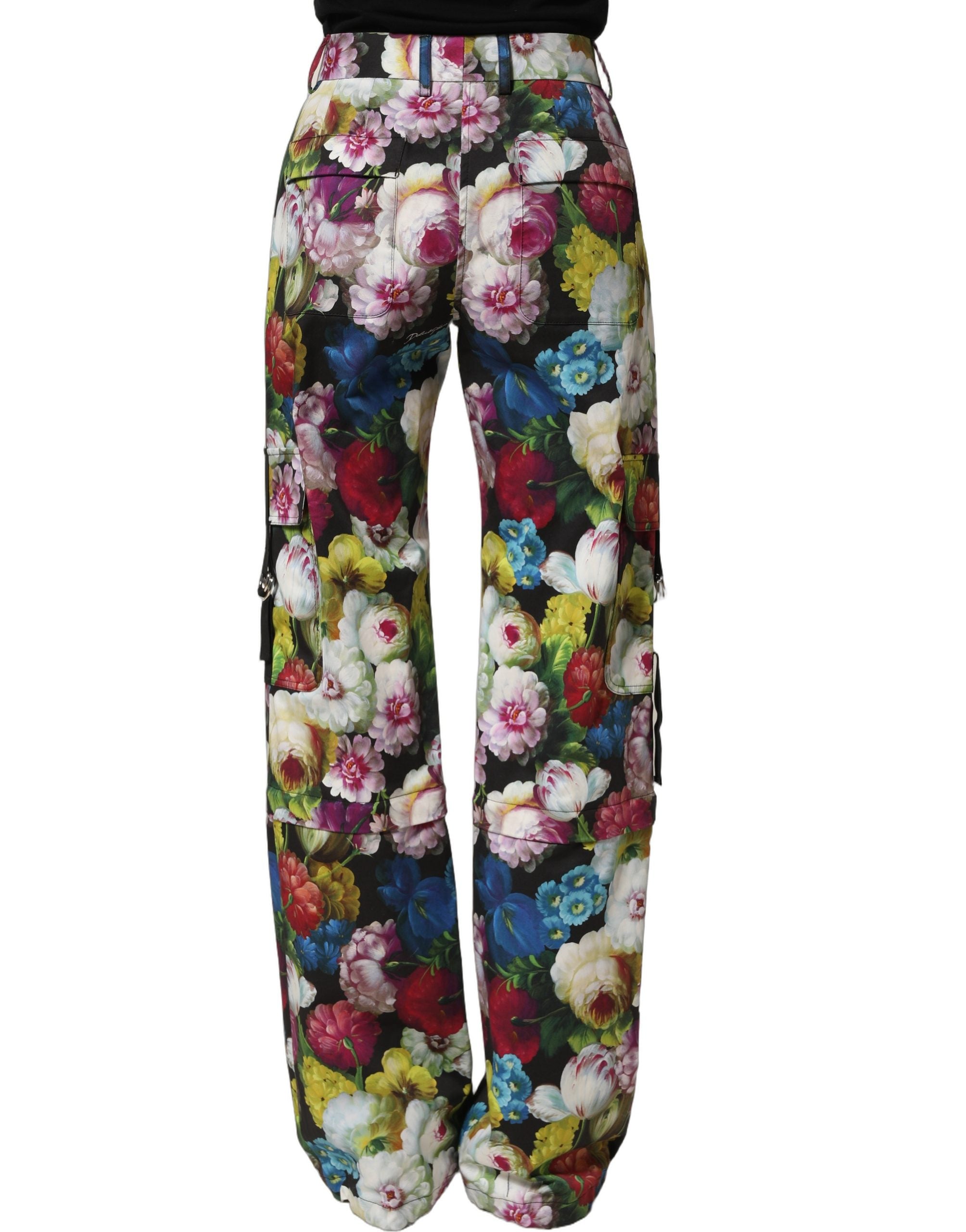 Dolce & Gabbana Dolce & Gabbana Multicolor Floral High Waist Wide Leg Women's Pants