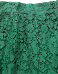 Dolce & Gabbana Dolce & Gabbana Green Lace High Waist Mermaid Midi Women's Skirt