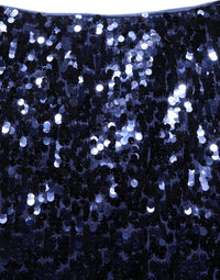 Dolce & Gabbana Dolce & Gabbana Blue Sequin High Waist PencilCut Midi Women's Skirt