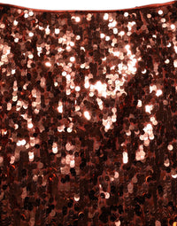 Dolce & Gabbana Dolce & Gabbana Bronze Sequin HighWaist PencilCut Midi Women's Skirt