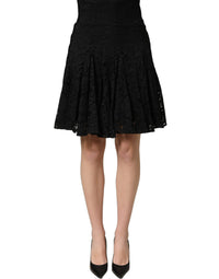 Dolce & Gabbana Dolce & Gabbana Black Floral Cut Out Lace A-line Mini Women's Skirt