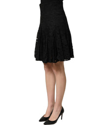 Dolce & Gabbana Dolce & Gabbana Black Floral Cut Out Lace A-line Mini Women's Skirt