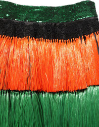 Dolce & Gabbana Dolce & Gabbana Multicolor Fringe Sequin High Waist Knee Length Women's Skirt