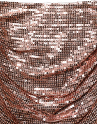 Dolce & Gabbana Dolce & Gabbana Rose Gold Sequin High Waist Ruched Maxi Women's Skirt
