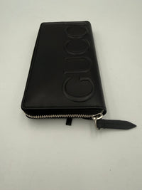 Gucci Gucci GUCCI Zip Black Front Logo Embossed  Wallet (Pre-Loved)