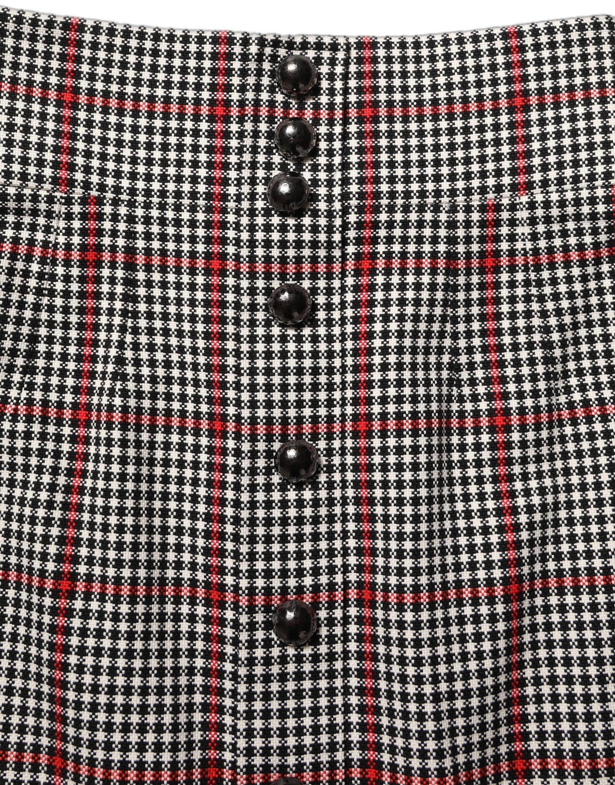 Dolce & Gabbana Dolce & Gabbana Gray Checkered High Waist A-line Mini Women's Skirt