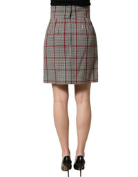 Dolce & Gabbana Dolce & Gabbana Gray Checkered High Waist A-line Mini Women's Skirt