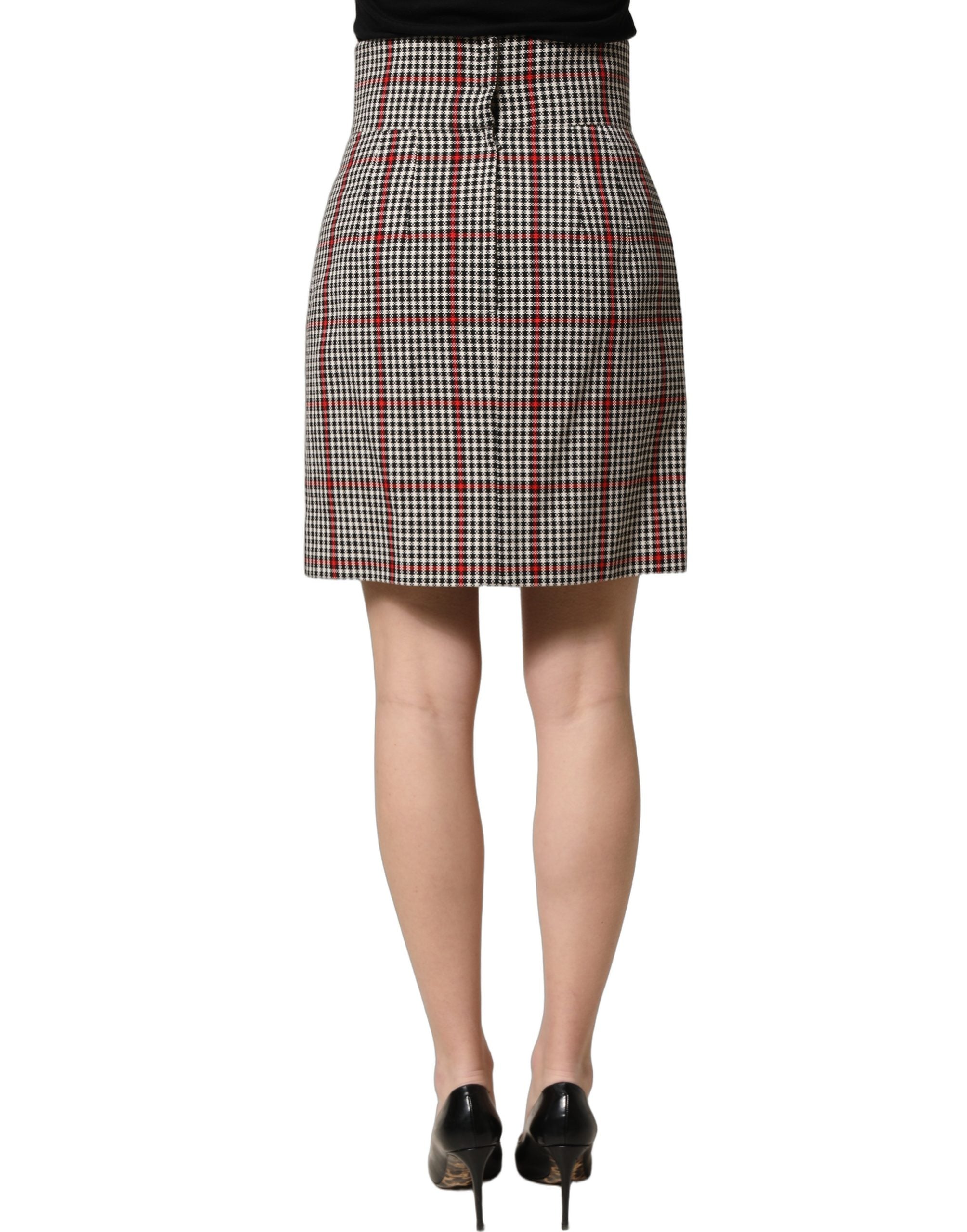 Dolce & Gabbana Dolce & Gabbana Gray Checkered High Waist A-line Mini Women's Skirt