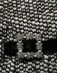Dolce & Gabbana Dolce & Gabbana Black White Tweed High Waist Pleated Women's Skirt