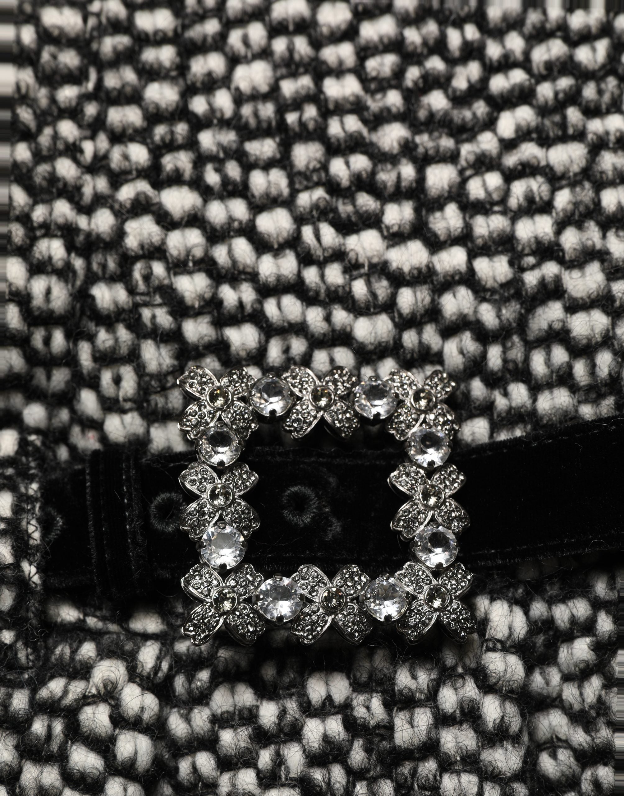 Dolce & Gabbana Dolce & Gabbana Black White Tweed High Waist Pleated Women's Skirt