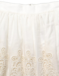 Dolce & Gabbana White Floral Embroidered A-line Mini Women's Skirt