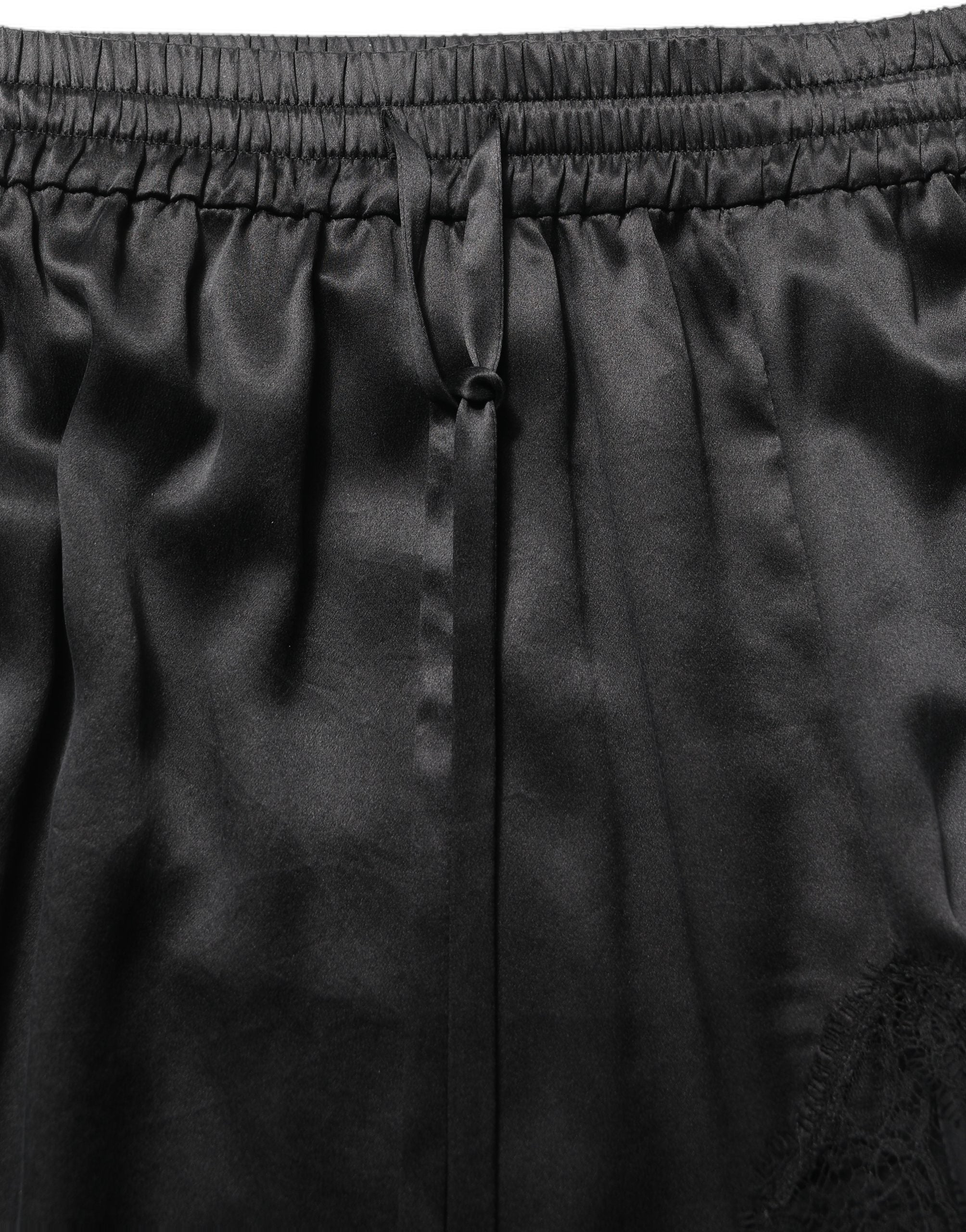 DOLCE&GABBANA ストライププリーツスカート 38 Dolce & Gabbana Black Lace Trimmed Satin Side Slit Women's Skirt