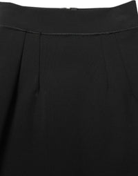Dolce & Gabbana Black Nylon High Waist Fit Sheath Mini Women's Skirt