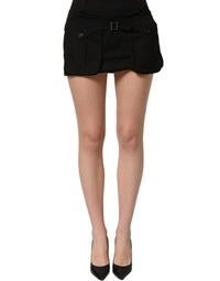Dolce & Gabbana Dolce & Gabbana Black Cotton Mid Waist A-line Mini Women's Skirt