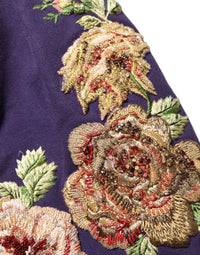 Dolce & Gabbana Dolce & Gabbana Purple Floral Embellsihed MidWaist Mini Women's Skirt