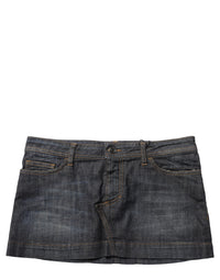 Dolce & Gabbana Black Cotton Spandex Low Waist Denim Mini Women's Skirt