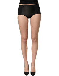 Dolce & Gabbana Black Low Waist Satin Culotte Hotpants Women's Shorts