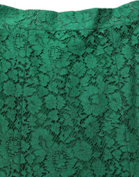 Dolce & Gabbana Dolce & Gabbana Green Lace High Waist Mermaid Midi Women's Skirt