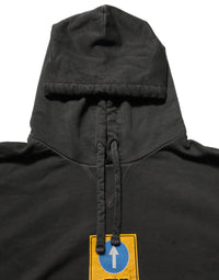 Dolce & Gabbana Dolce & Gabbana Black Cotton Logo Hooded Oversize Men's Sweater