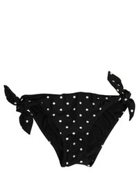 Dolce & Gabbana Black Polka Dot Swimwear Beachwear Bottom Women's Bikini