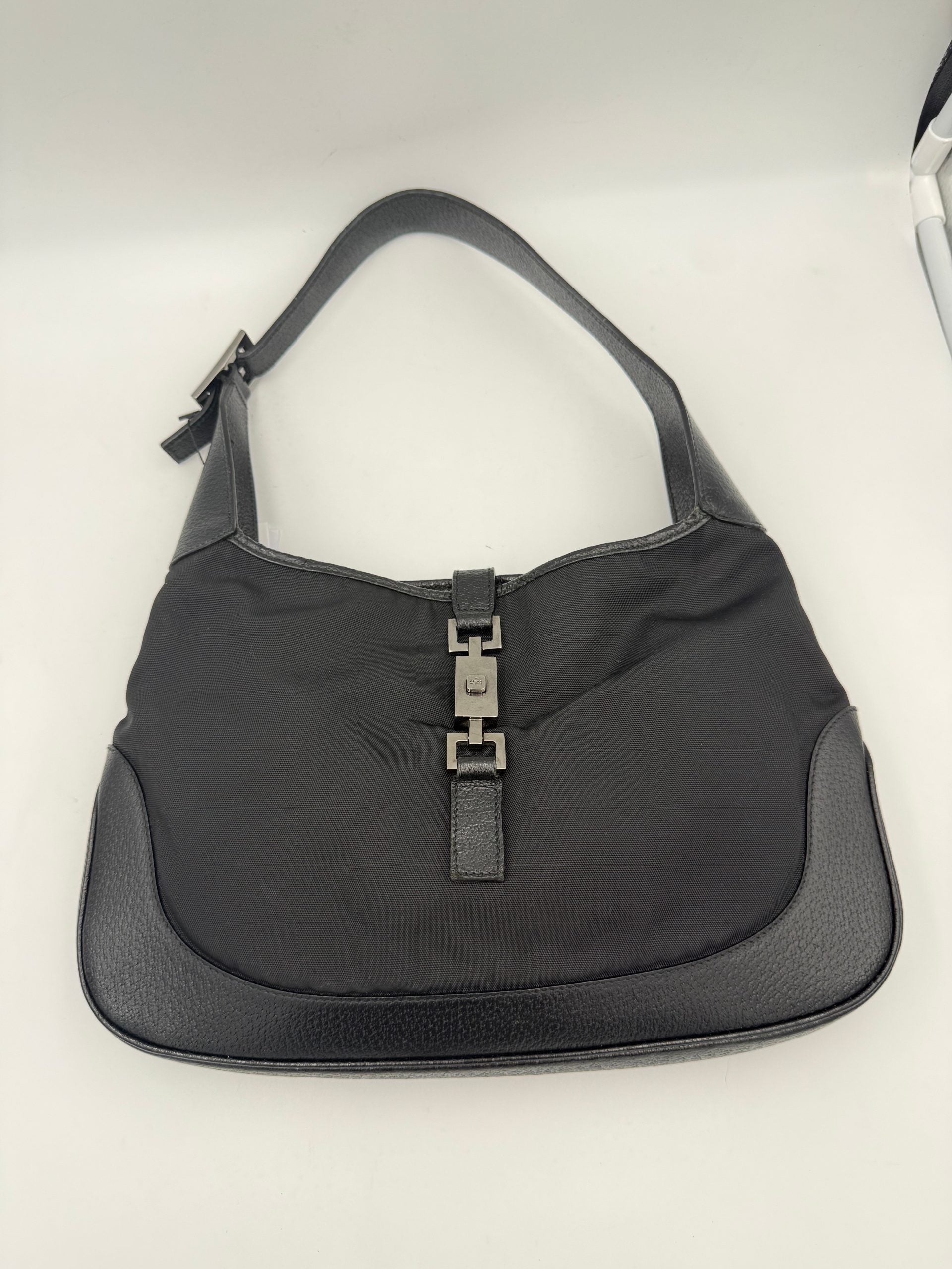 Gucci Gucci GUCCI JACKIE Leather and Canvas  Handbag (Authentic Pre-Loved)