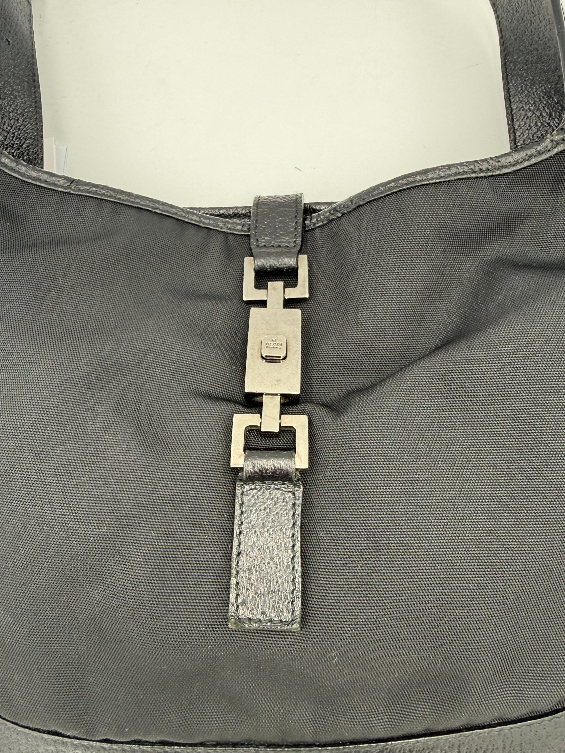 Gucci Gucci GUCCI JACKIE Leather and Canvas  Handbag (Authentic Pre-Loved)