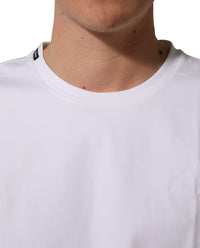 Dolce & Gabbana White Cotton Short Sleeves Crew Neck Men's T-shirt