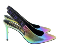 Versace Jeans Couture Technicolor Print High Heel Slingbacks-