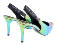 Versace Jeans Couture Technicolor Print High Heel Slingbacks-