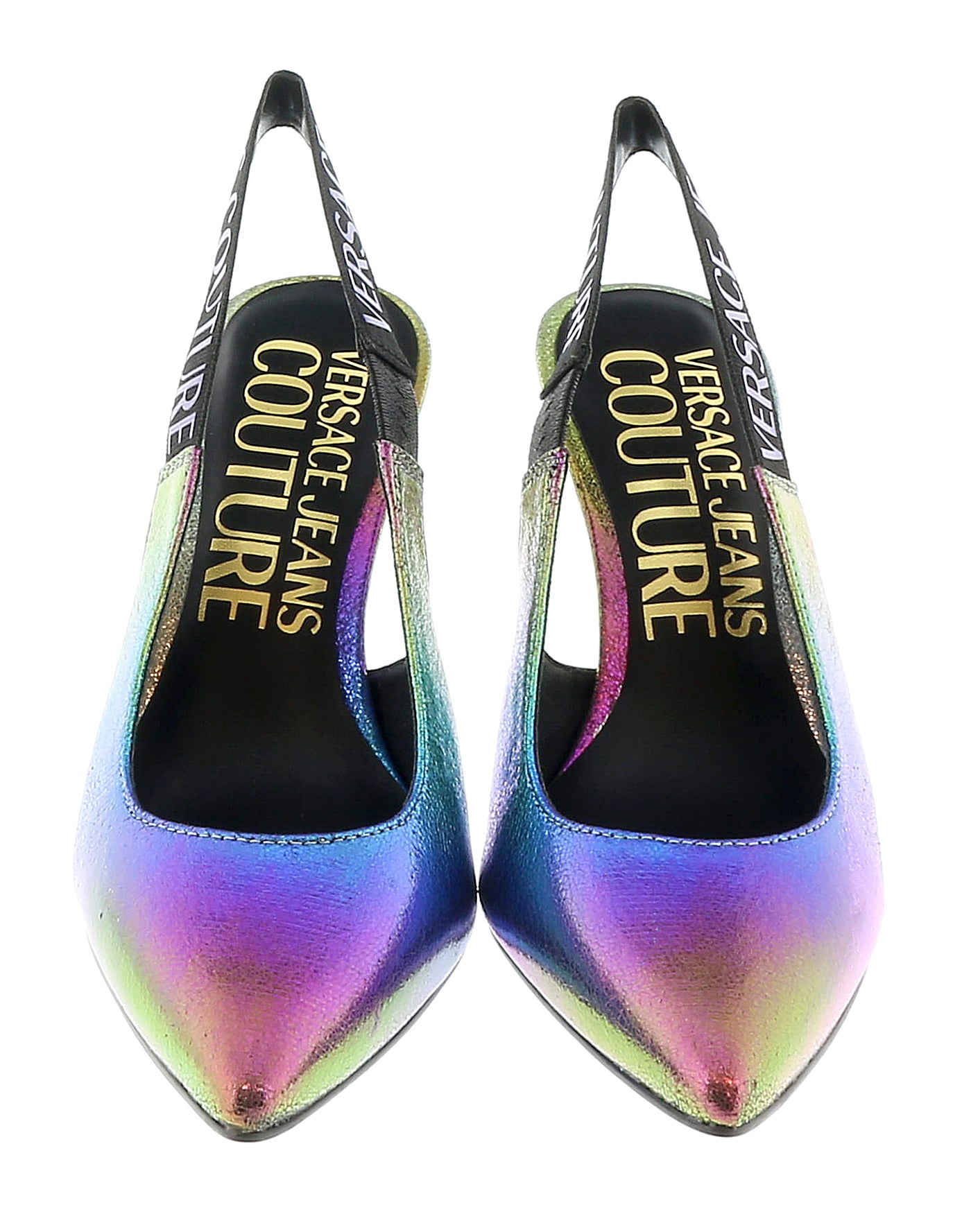 Versace Jeans Couture Technicolor Print High Heel Slingbacks-