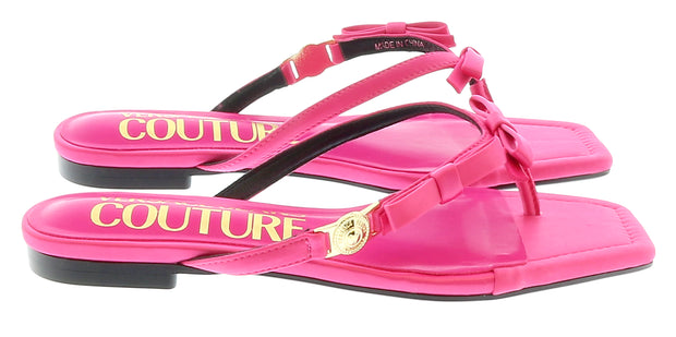Versace Jeans Couture Hot Pink Bow Fashion Flip Flop Sandals-