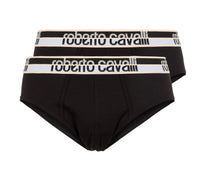 Roberto Cavalli Black Cotton Jersey Stretch Brief Slip-2-Pack-