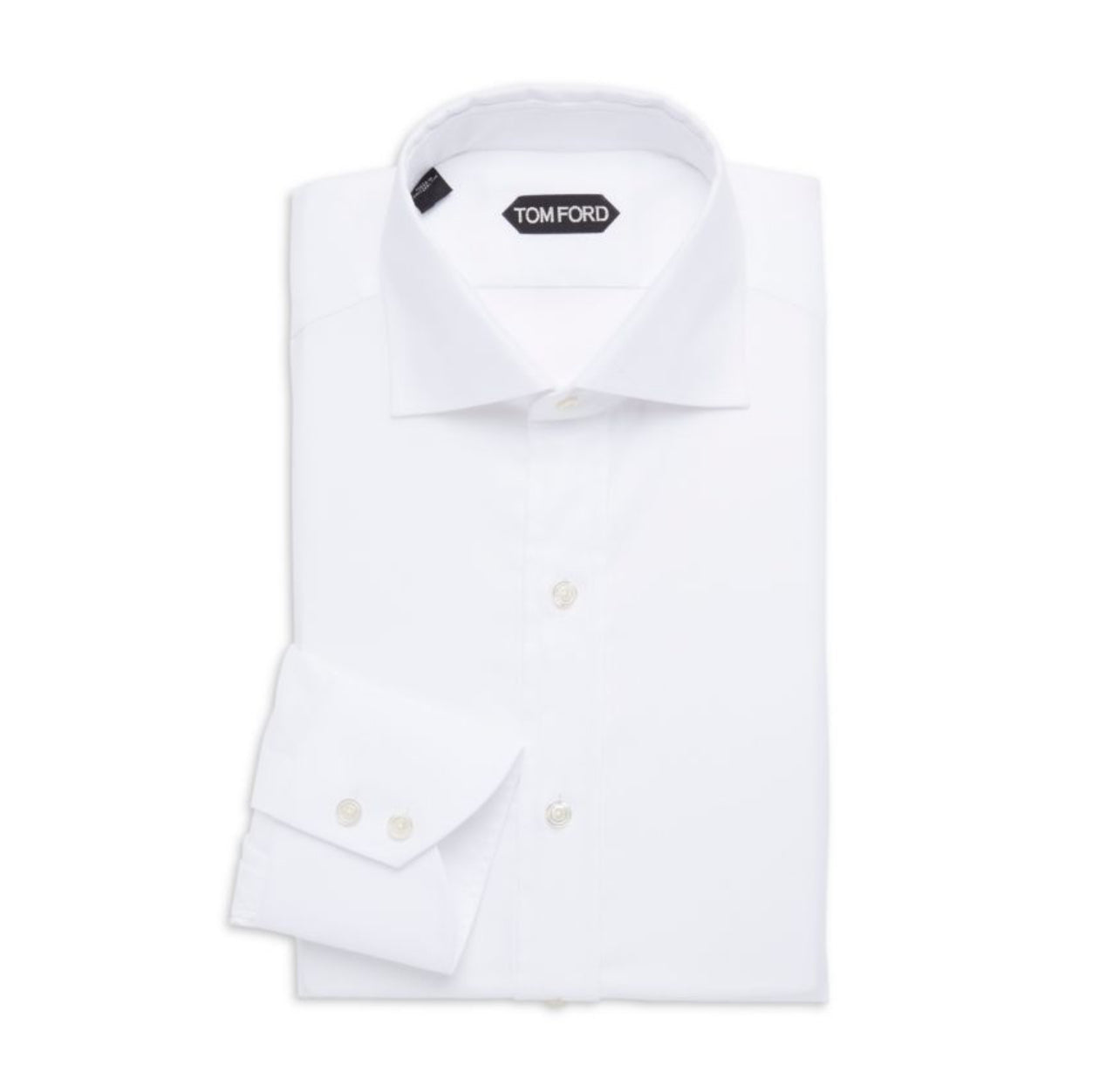 Tom Ford Mens White 100% Cotton Button Down Dress Shirt