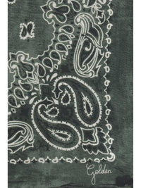 Golden Goose Women Golden Paisley Printed Silk Scarf