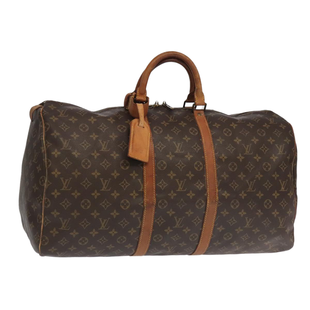 Louis Vuitton Keepall 55 Brown Canvas Travel Bag (Pre-Owned)