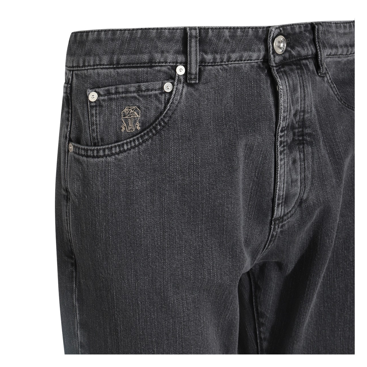 Brunello Cucinelli Mens Cotton Jeans In Medium Grey