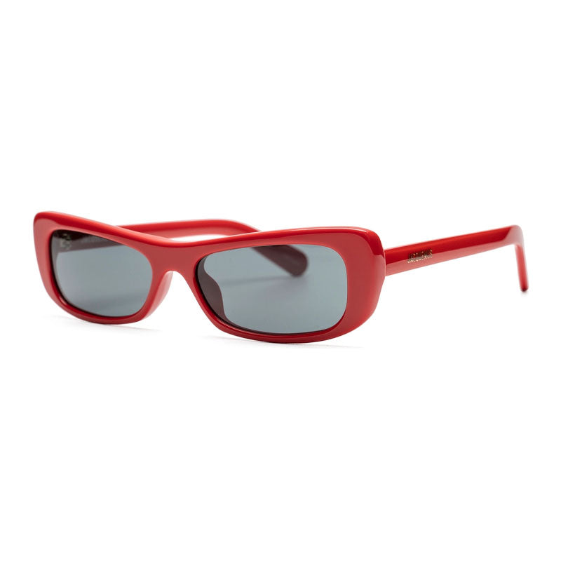 Jacquemus Sunglasses Rectangle Full Rim, Red Frame and Grey Lens JAC/55С2
