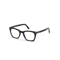 Tom Ford Tom Ford Eyeglasses Square Full Rim, Shiny Black Frame and Blue-Light Block lens Lens FT5736-B001