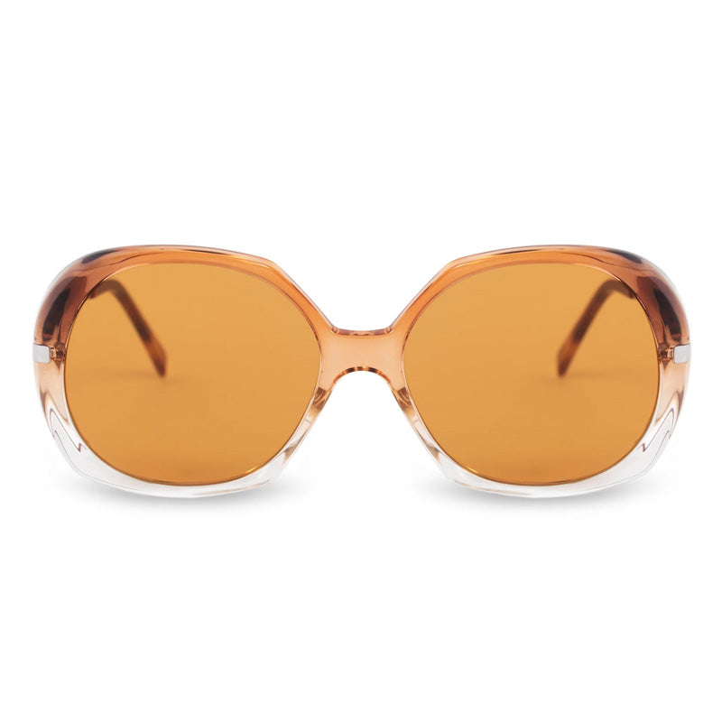 Celine Sunglasses Round Full Rim, Transparent Brown Frame and Brown Lens CL40036U50E