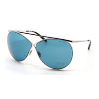 Tom Ford Tom Ford Sunglasses Oval Full Rim, Shiny Palladium Frame and Blue Lens FT076116V
