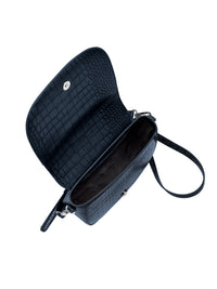 Cavalli Class TORINO Navy Medium Crocco Saddle Crossbody bag