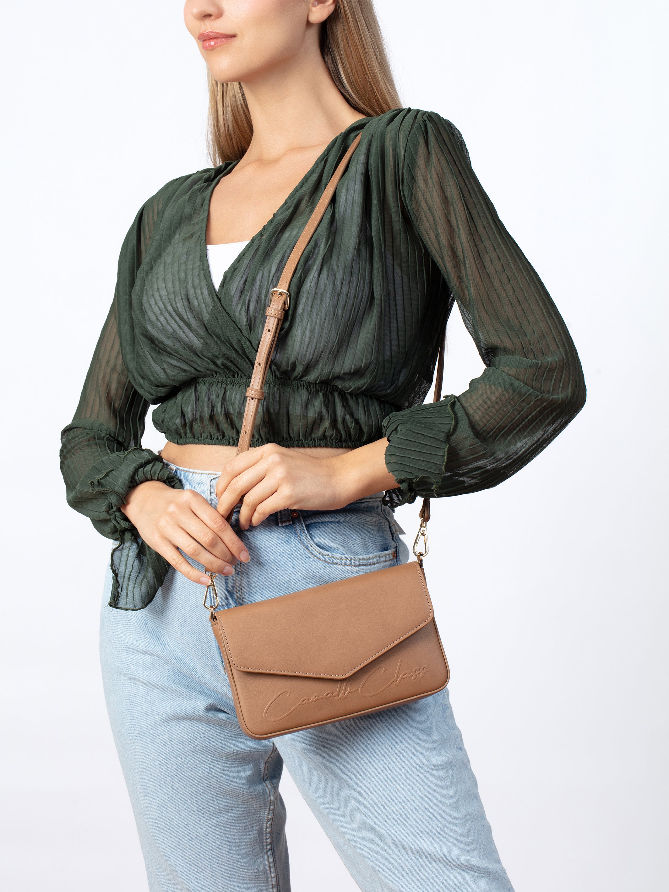 Cavalli Class MESSINA Camel Small Envelope Crossbody bag