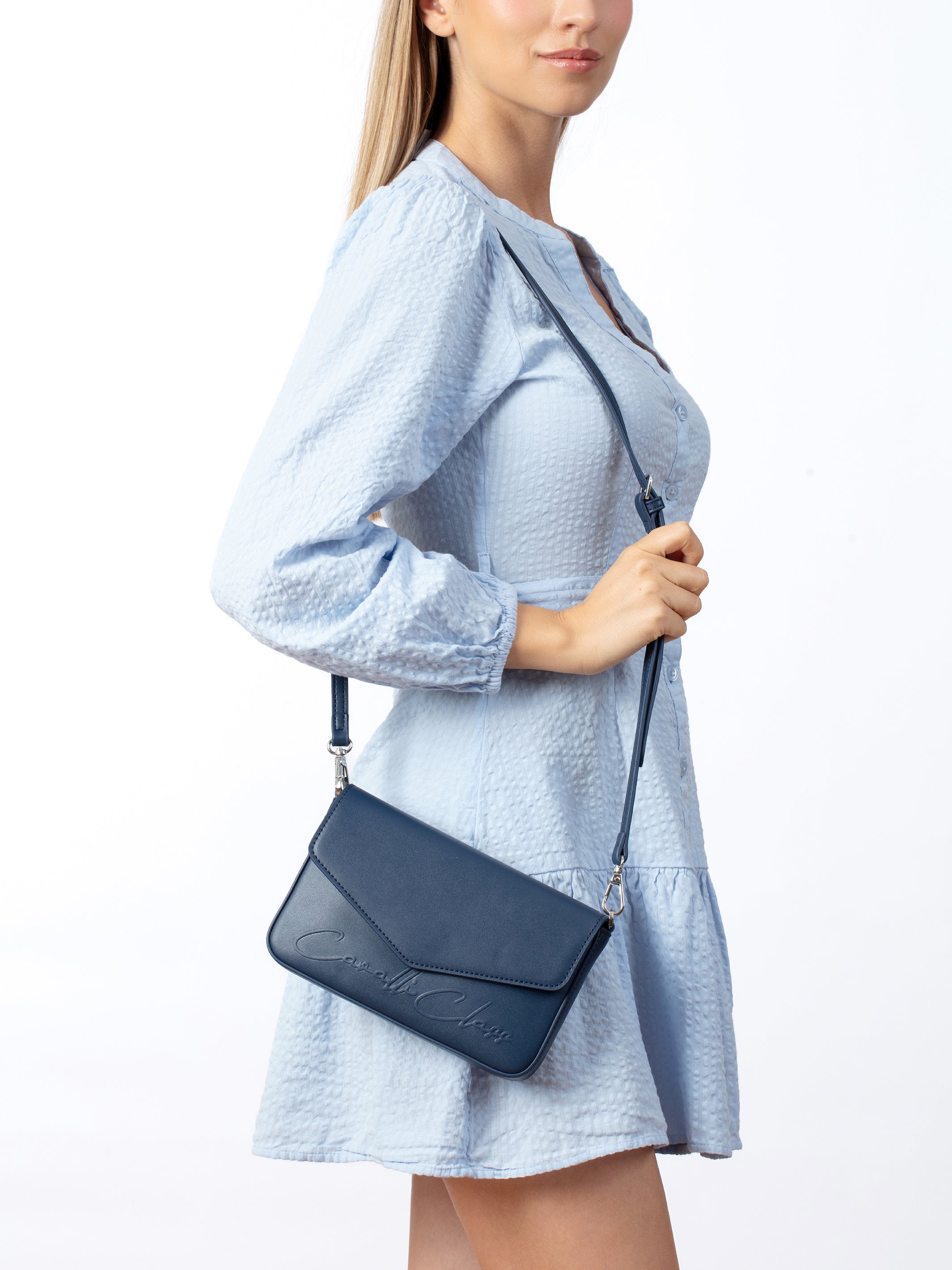 Cavalli Class MESSINA Navy Small Envelope Crossbody bag