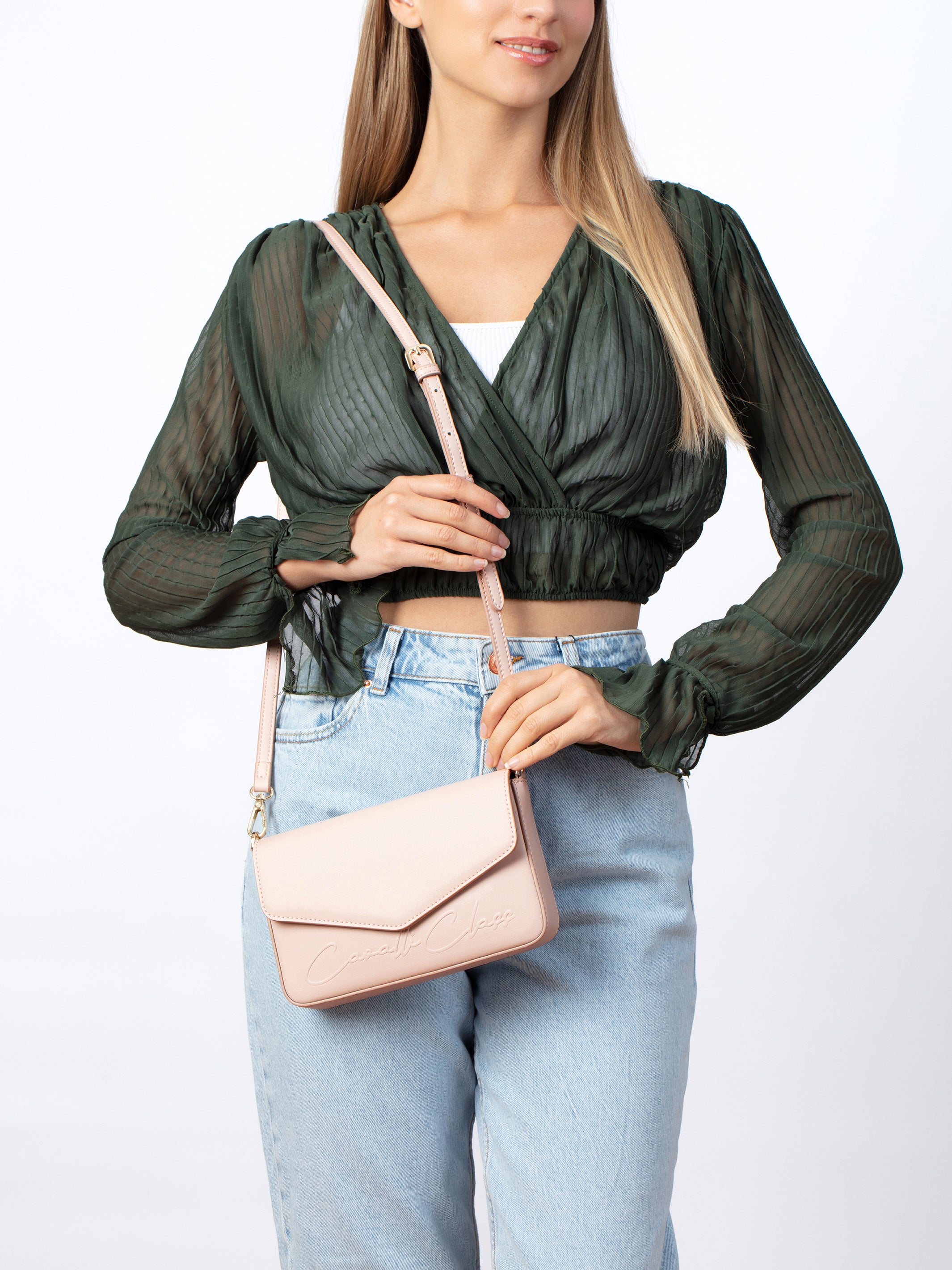 Cavalli Class MESSINA Powder Pink Small Envelope Crossbody bag
