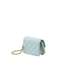 Cavalli Class COMO Light Blue Mini Quilted Crossbody Bag