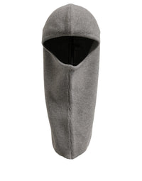 Dolce & Gabbana Dolce & Gabbana Men Grey Wool Ribbed Knit Balaclava Wrap One Size Men's Hat