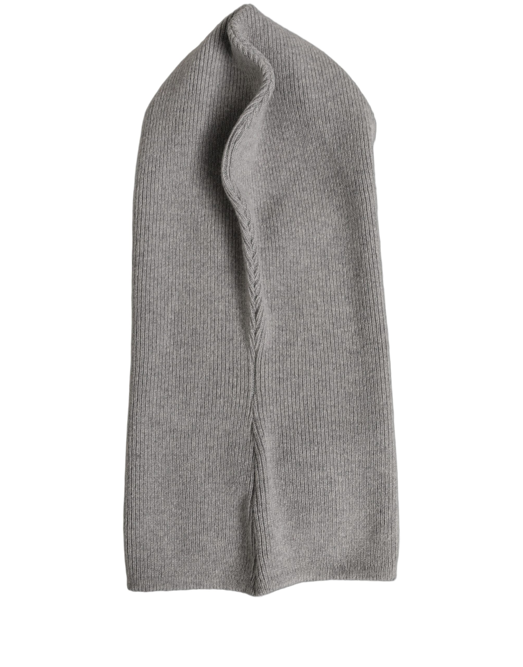 Dolce & Gabbana Dolce & Gabbana Men Grey Wool Ribbed Knit Balaclava Wrap One Size Men's Hat