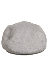 Dolce & Gabbana Dolce & Gabbana Men Light Grey Cashmere Newsboy Cabbie Cap Men's Hat